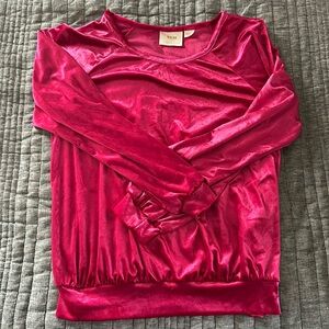 Maeve fuschia velour sweater